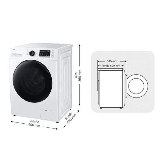 Lavasecadora Samsung 8kg A/E WD80HG4U04BEEC con motor Digital Inverter y vapor