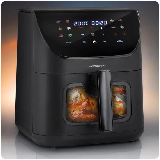 Fritadeira de Ar Berdsen BD-660 8L 1700W com 12 Programas e Ecrã LED