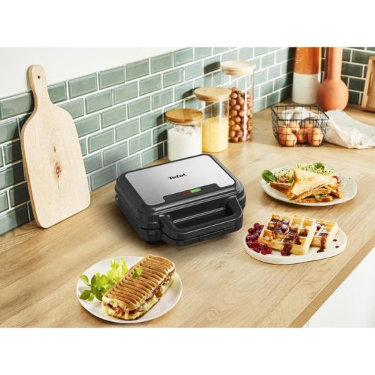 Sandwichera Tefal UltraCompact 3w1 700W con placas intercambiables