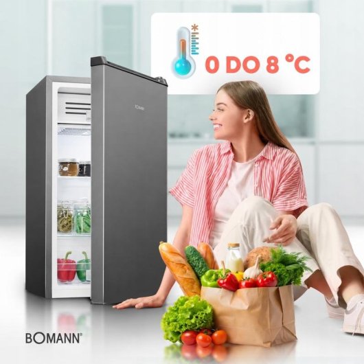 Kühlschrank Einflügler Bomann KS 7257 Defrost 85cm 83L E Graphit