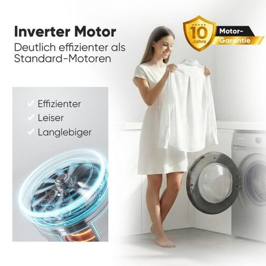 Lavatrice Bomann WA 7175.1 7Kg 1400rpm Classe A Titanio Motore Inverter