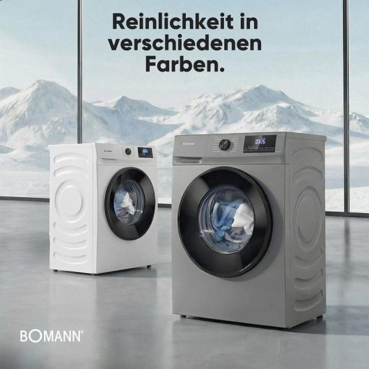 Lavatrice Bomann WA 7175.1 7Kg 1400rpm Classe A Titanio Motore Inverter