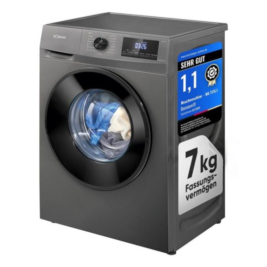 Lavatrice Bomann WA 7175.1 7Kg 1400rpm Classe A Titanio Motore Inverter