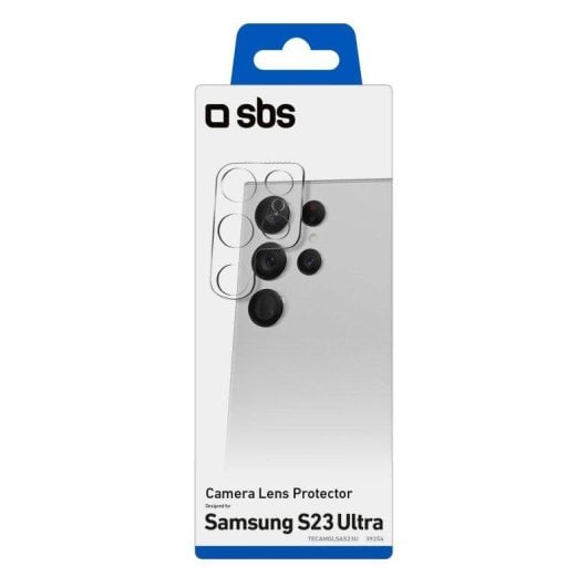 Protector de cámara SBS para Samsung Galaxy S23 Ultra vidrio templado y silicona