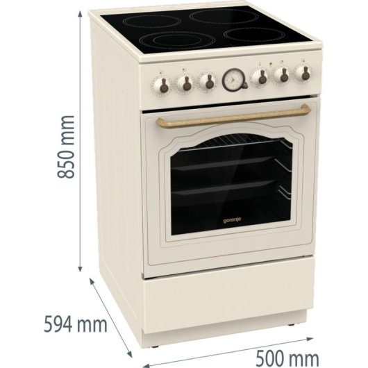 Cuisiniere Gorenje GECS5B70CLI ceramique 70 L 4 zones