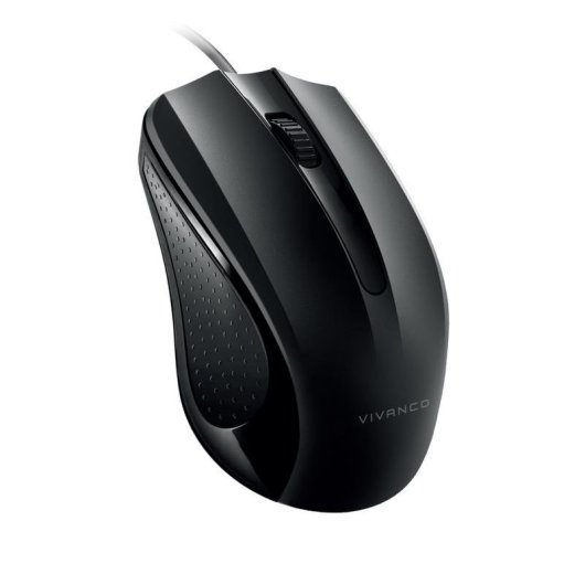 Ratón Vivanco VVITMOUSECABK USB tipo A 1000 DPI Negro Ambidextro