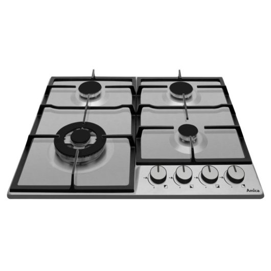 Plaque de gaz Amica PGD6101APR 4 zones inox 59 cm