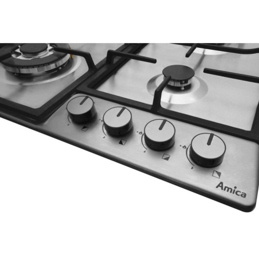 Plaque de gaz Amica PGD6101APR 4 zones inox 59 cm