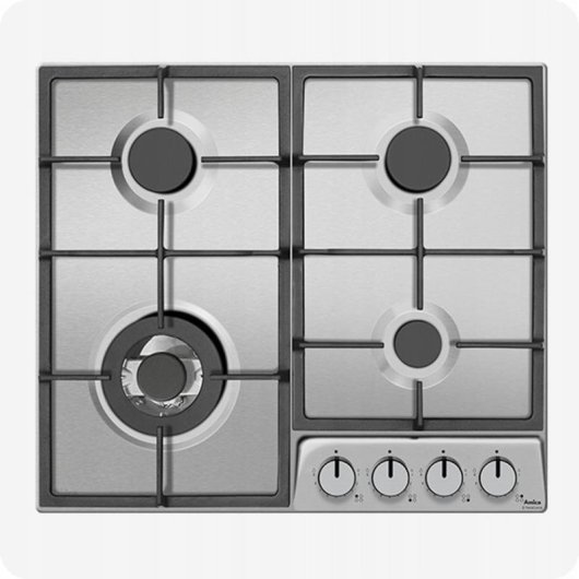 Plaque de gaz Amica PGD6101APR 4 zones inox 59 cm