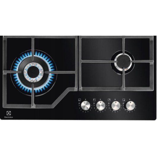 Plaque de cuisson Electrolux KGG64362K 4 feux gaz noir verre