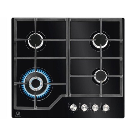 Plaque de cuisson Electrolux KGG64362K 4 feux gaz noir verre
