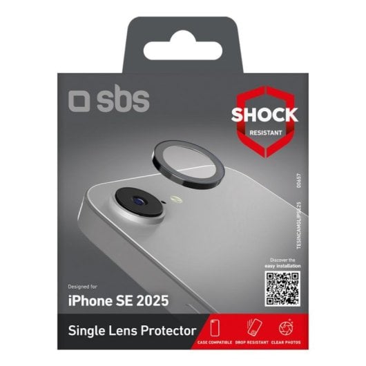 Protector de cámara SBS para iPhone SE 2025 Silicona y vidrio templado 9H