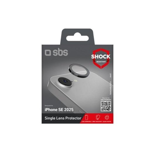 Protector de cámara SBS para iPhone SE 2025 Silicona y vidrio templado 9H