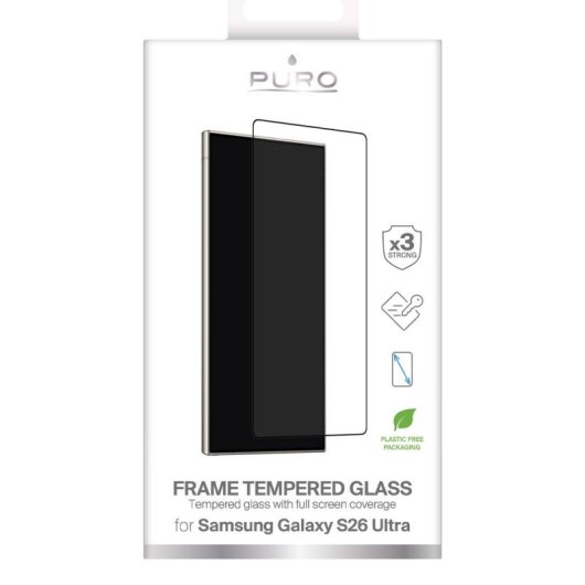 Protector de pantalla PURO Samsung S26 Ultra vidrio templado 9H bordes curvos