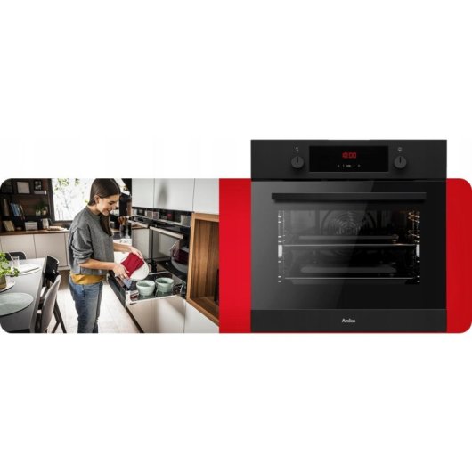 Four Encastrable Amica ES37517 FINE Hydrolyse 65L 60cm A Grill Noir
