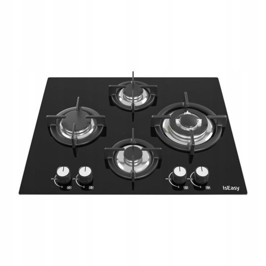 Placa de cocina a gas IsEasy MGBG-654A 4 quemadores vidrio templado