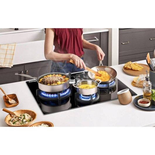 Placa de cocina a gas IsEasy MGBG-654A 4 quemadores vidrio templado