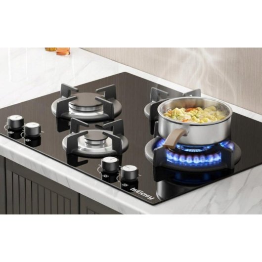 Placa de cocina a gas IsEasy MGBG-654A 4 quemadores vidrio templado
