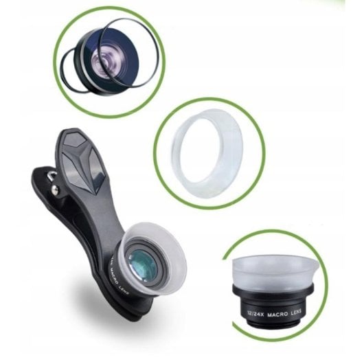 Objetiva macro Apexel APL-24XMH 12x/24x com clip de montagem