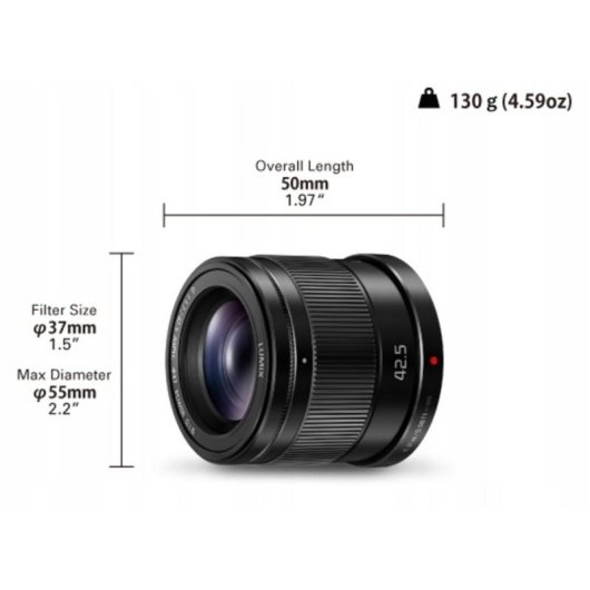 Objectif Panasonic H-HS043E 42,5 mm f/1,7 Stabilisation Monture Micro Four Thirds