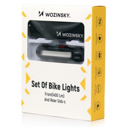 Luz de bicicleta Wozinsky WSBLB2 LED 400 lm IPX6 resistente à água