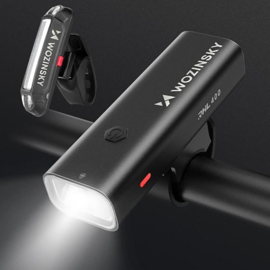 Luz de bicicleta Wozinsky WSBLB2 LED 400 lm IPX6 resistente à água