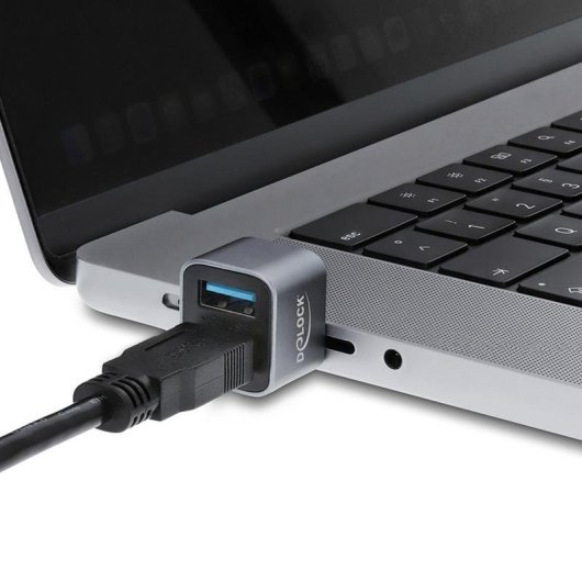 Hub DeLock 2 portas 10 Gbps USB-C modelo 64359 compacto metálico