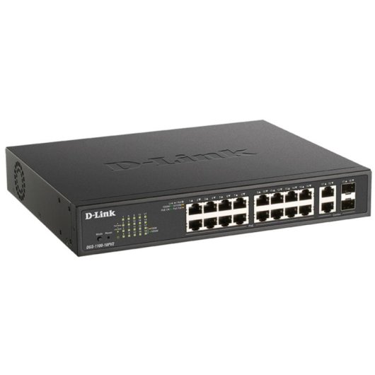 Switch D-Link DGS-1100-18PV2 16 porte Gigabit PoE+ gestito L2 Rack 1U