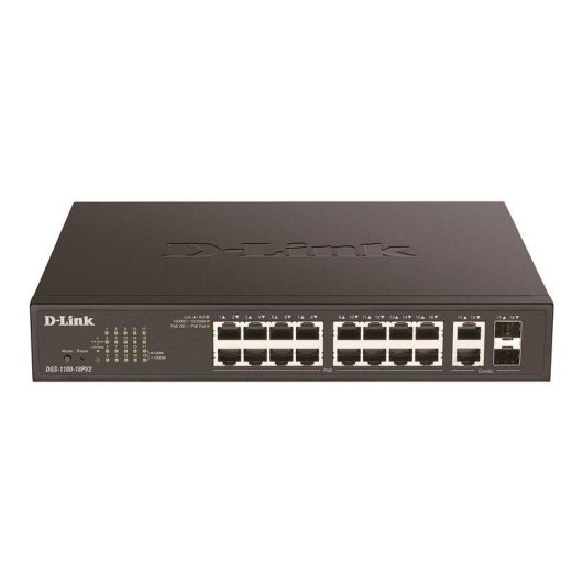 Switch D-Link DGS-1100-18PV2 16 porte Gigabit PoE+ gestito L2 Rack 1U