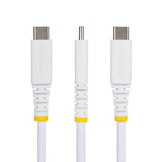 Cable Cargador USB-A a USB-C StarTech 3 m 15W Trenzado Blanco