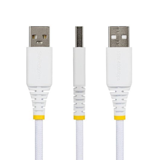 Cable Cargador USB-A a USB-C StarTech 3 m 15W Trenzado Blanco