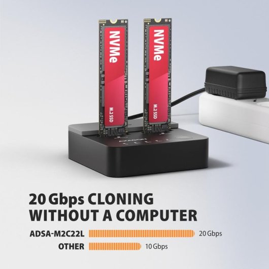 Base de connexion Axagon ADSA-M2C22L SSD M.2 USB 3.2 Gen 2x2 Type-C
