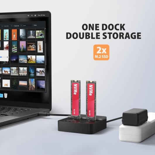 Base de connexion Axagon ADSA-M2C22L SSD M.2 USB 3.2 Gen 2x2 Type-C