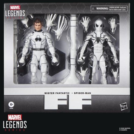 Figura de acao Hasbro Marvel Legends Future Foundation Mister Fantastic e Spider-Man com accessories