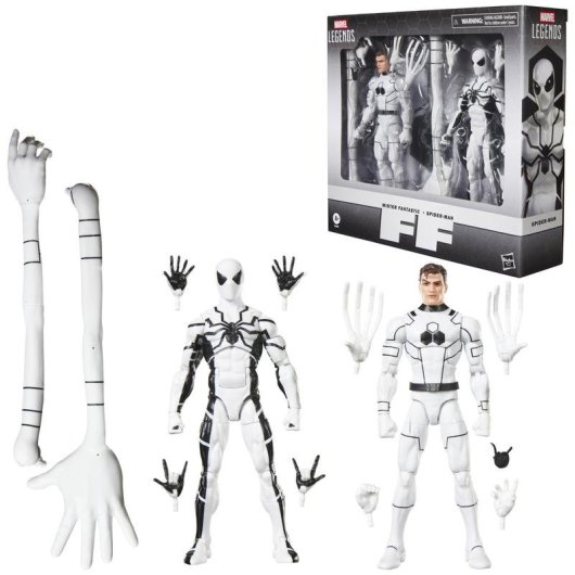 Figura de acao Hasbro Marvel Legends Future Foundation Mister Fantastic e Spider-Man com accessories
