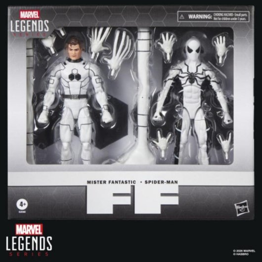 Figura de acao Hasbro Marvel Legends Future Foundation Mister Fantastic e Spider-Man com accessories