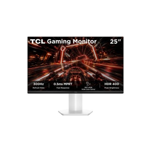 Monitor PC TCL P1 25P1AD 25" FullHD 300Hz IPS FreeSync Premium HDR400 Bianco 0,5ms
