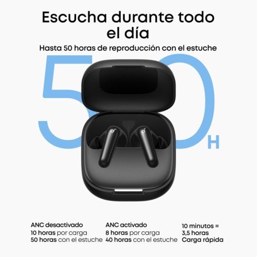 Soundcore R60I NC draadloze Bluetooth oordopjes met ruisonderdrukking en transparantiemodus zwart