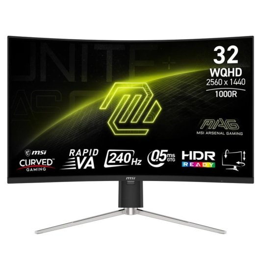 Monitor MSI MAG 325CQRXF E2 31,5" Wide Quad HD 240Hz VA Curvo Ajuste Altura