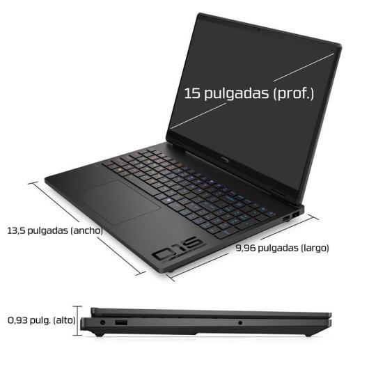 Portátil HP HyperX OMEN 15-ga0004ns 15,3" Intel Core i7-14650HX 24GB 1TB SSD RTX 5060 FreeDOS