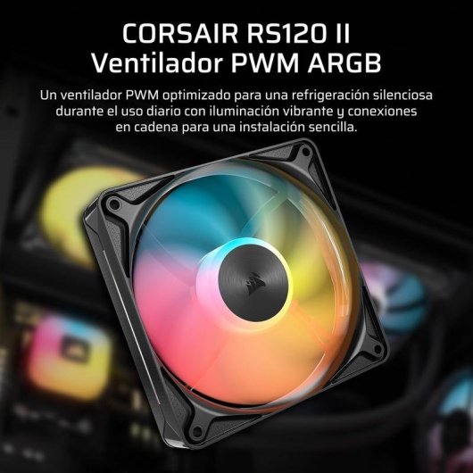 Corsair RS120 II Zusatzlüfter 120mm ARGB PWM mit anpassbarer ARGB-Beleuchtung und Zero RPM Modus