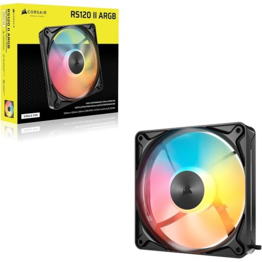 Corsair RS120 II Zusatzlüfter 120mm ARGB PWM mit anpassbarer ARGB-Beleuchtung und Zero RPM Modus