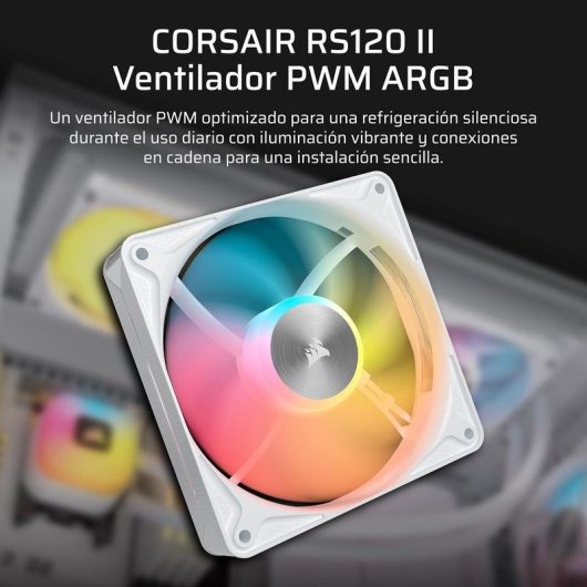 Extra ventilator Corsair RS120 II ARGB 120mm PWM met Zero RPM modus