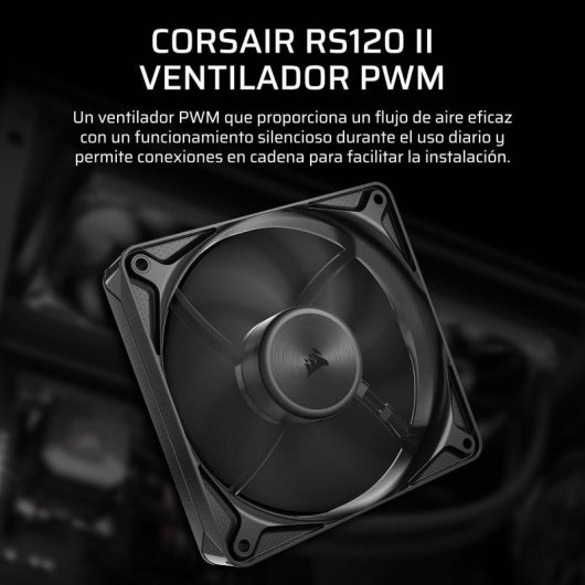 Ventilatore supplementare Corsair RS120 II 120mm PWM con modalità Zero RPM e cuscinetti magnetici