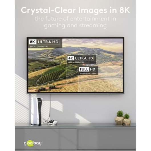Cable HDMI 2.1 Goobay Plus Sharkskin Grey 8K