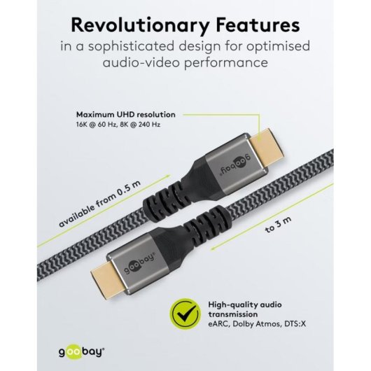 Cable HDMI Goobay Ultra96 96 Gbit/s 16K 240 Hz HDR