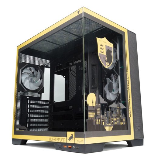 Torre PC Forgeon Tiberium EVO Torre ATX ARGB USB-C Cristal Templado Negra House Pride Hufflepuff