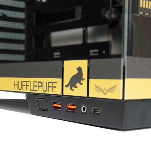 Torre PC Forgeon Tiberium EVO Torre ATX ARGB USB-C Cristal Templado Negra House Pride Hufflepuff