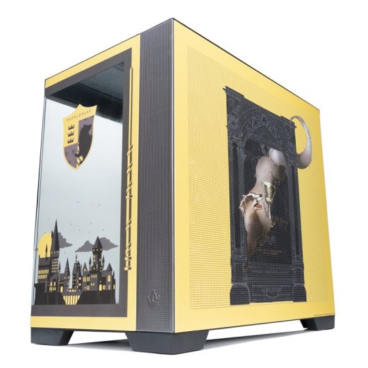 Torre PC Forgeon Tiberium EVO Torre ATX ARGB USB-C Cristal Templado Negra House Pride Hufflepuff