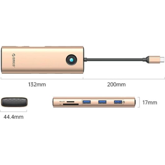 Estacao de docking USB-C Orico PW11 Rosa 9-em-1 100 W